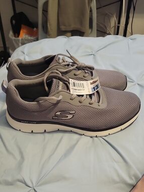 SKECHERS FLEX LITE LOW MEMORY FOAM SNEAKERS TRAINERS MEN SHOES GREY SIZE 13 NEW